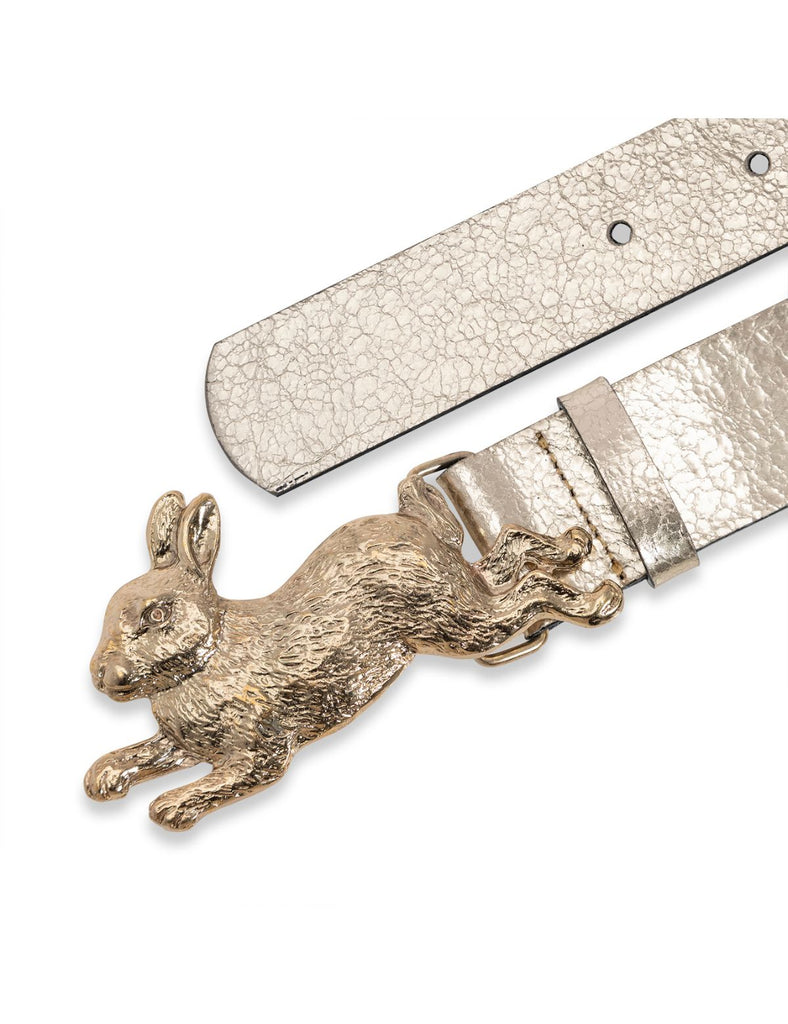 Cinturón cuero Conejo dorado