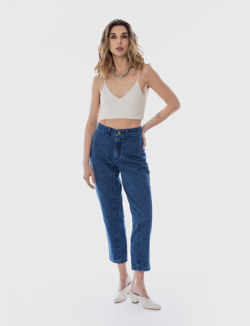 Jeans moms sustentable Patch