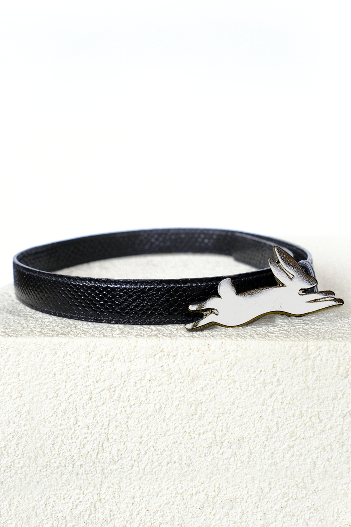 Cinturón Lapin serpiente negro / plata