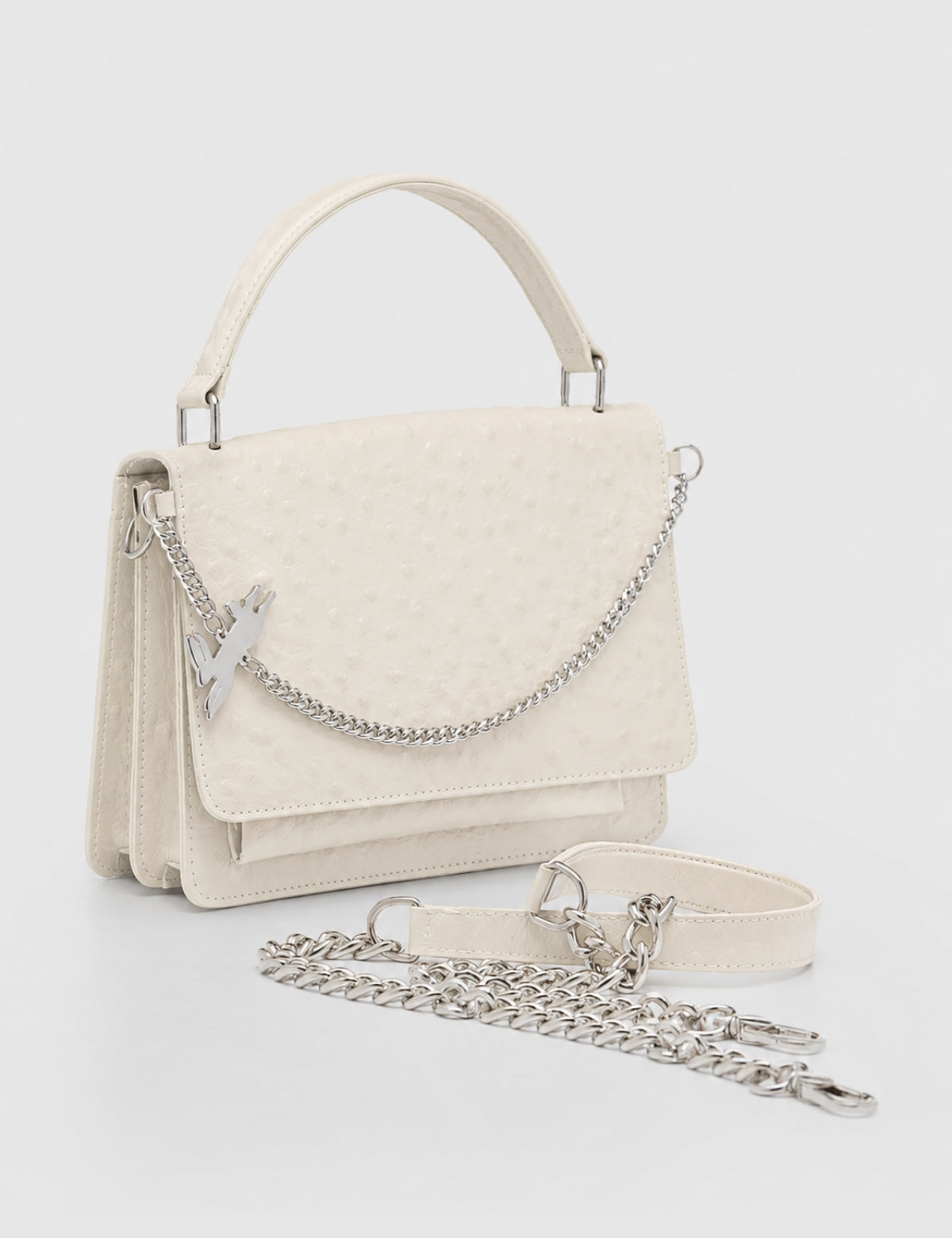 Cartera Inés Avestruz Hueso