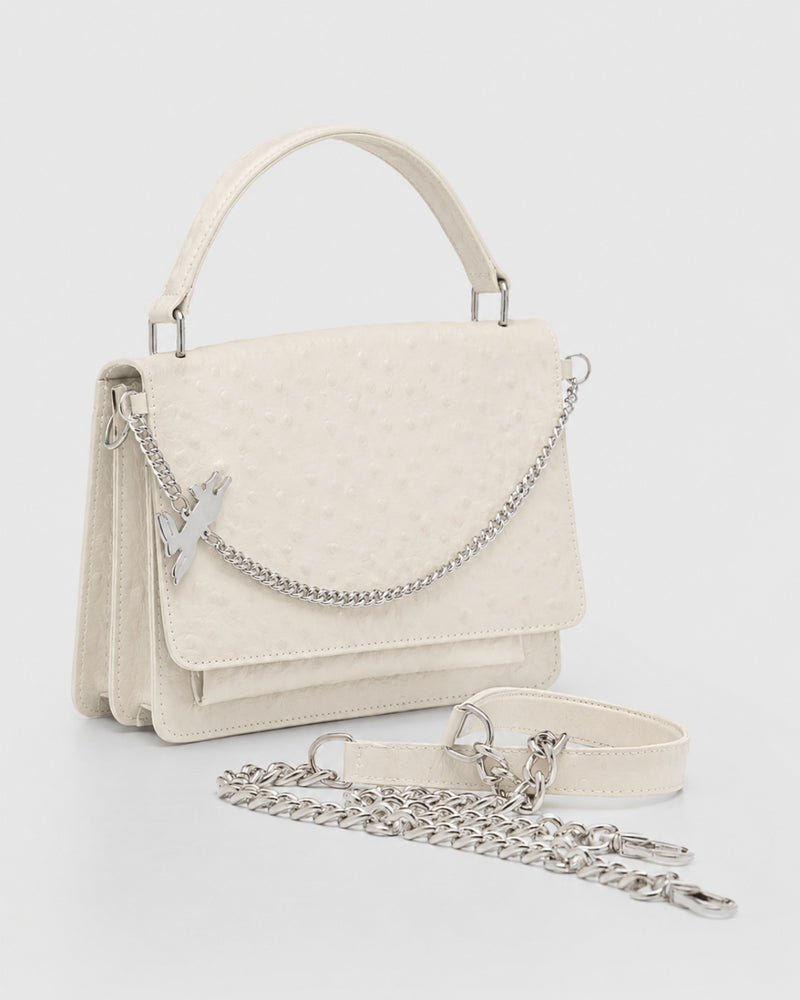 Cartera Inés Avestruz Hueso